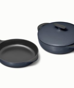 Caraway Cast Iron Skillet & Braiser DuoDynamic duo for saut??ing, braising, and roasting with even heat and style.