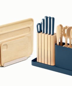 Prep & Boards SetA one-stop-shop 18-piece cutting board, knife, & utensil set.