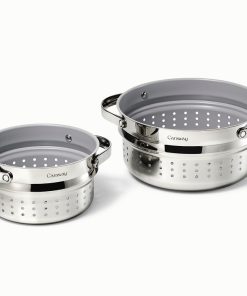 Steamer DuoOur duo of non-stick Large & Small Steamers add-ons to the Cookware Set.